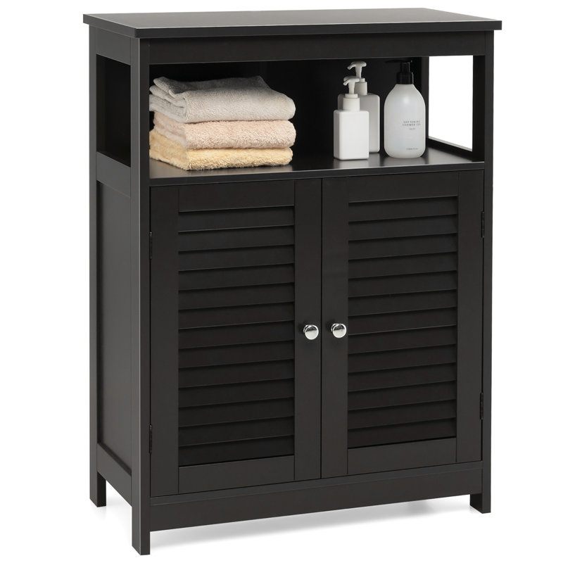 Red Barrel Studio® Bathroom Storage Cabinet Wood Floor Cabinet W/double ...